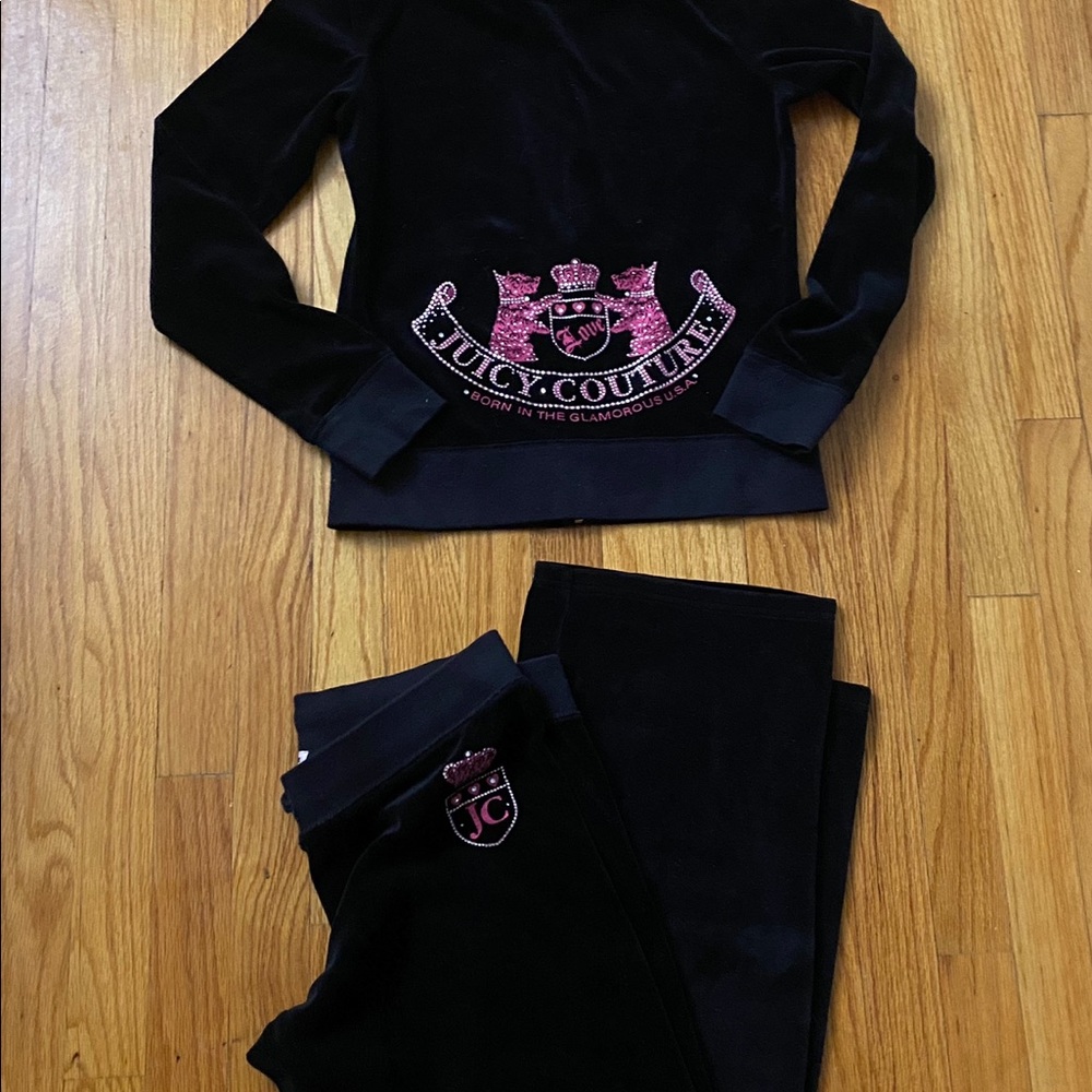Juicy Couture Tracksuit Set Black Velvet size Med